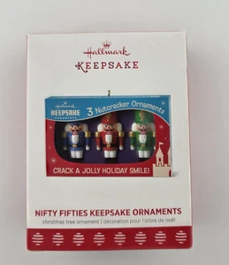 Hallmark Ornament 2017 NIFTY FIFTIES KEEPSAKE ORNAMENTS 3 Nutcrackers NIB - Picture 1 of 7