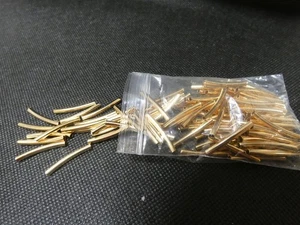 100pcs Brass coloured curved Beads for jewellery making size as per pics (R0067 - Picture 1 of 5
