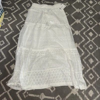 Прачечная от Shelli Segal белый отверстие вышивка крючком юбка ~ маленький - Изображение 1 из 4