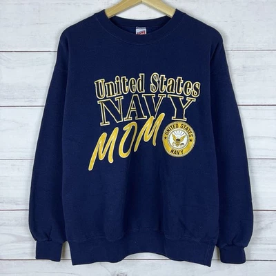 VTG US Navy Mom Pullover Sweatshirt Sz L Naval Academy USA Made MJ Soffe Shirt - Изображение 1 из 4