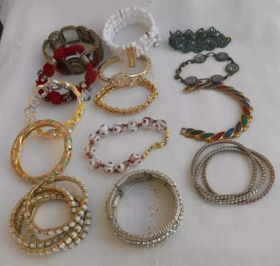 LOTTO 14 BRACCIALI USATI VINTAGE - Immagine 1 di 4