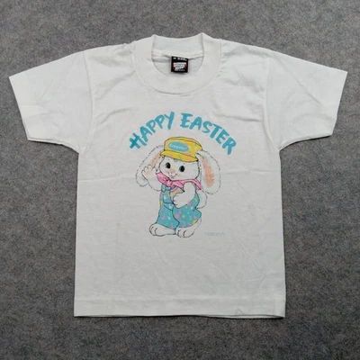 Vintage Crayola Shirt Tee Youth 6-8 Easter Bunny Graphic Made USA 90s Kids 2 - Image 1 of 4