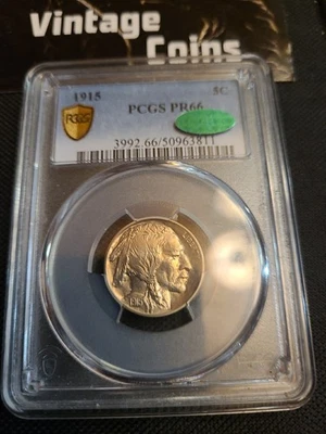1915 PCGS PR66 CAC BÚFALO NÍQUEL 🔥MONEDA DE PEDIGRÍ🔥 DE COLECCIÓN 1015 Foto 1 de 4