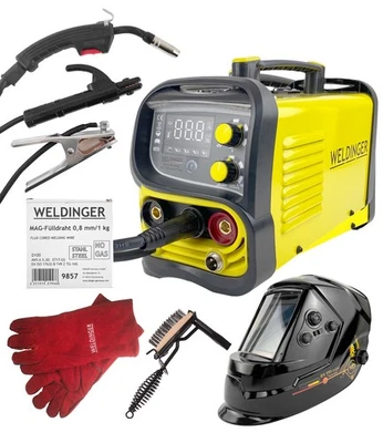 Fülldrahtschweißgerät ME 130 mini FLUX + Schweißhelm, Schlackehammer, Handschuhe - Bild 1 von 4