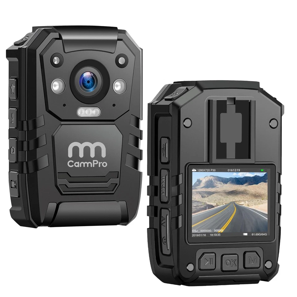 CammPro I826 1296P HD Police Body Camera,128G Memory,Waterproof Body Worn Cam... - Image 1 of 4