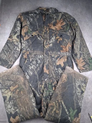 Vintage Mossy Oak Insulated Coveralls Mens Large Breakup Camo Fieldstaff *READ - Image 1 of 4
