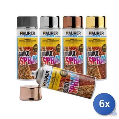 6x SMALTO SPRAY MAURER EFFETTO SPECIALE ML 400 ARGENTO BRONZEO - Immagine 1 di 2