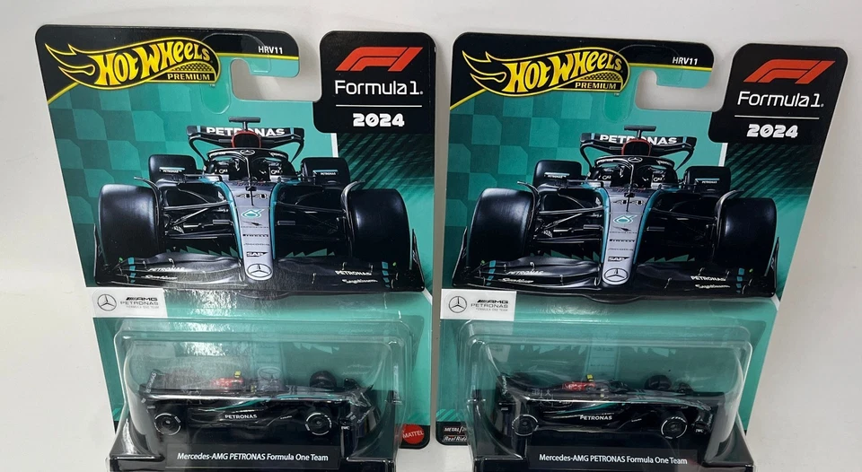 2 Car Set * Mercedes-AMG Petronas #63 Russell #44 Hamilton  Hot Wheels Formula 1 - Image 1 of 1