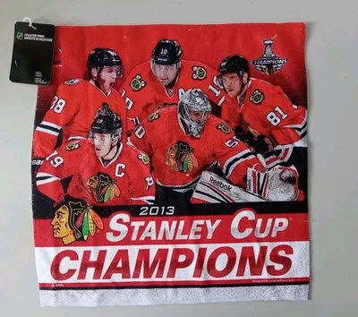 Collectible Towel Chicago Blackhawks 2013 NHL Stanley Cup Champions 16" x 16" - Image 1 of 4