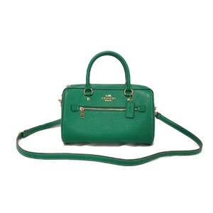 Coach Handtasche Lowan Satchel Cross Grain Calf Schultertasche Crossbody Metall Grün - Bild 1 von 13