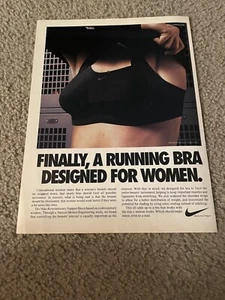 Vintage NIKE REVOLUTIONARY SUPPORT BRA Sports Poster Print Ad "DESIGNED 4 WOMEN" - Picture 1 of 1