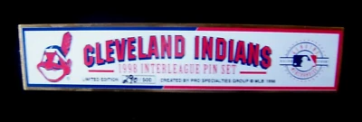 1998 Cleveland Indians Interleague pin set title plate lapel pin - Image 1 of 4