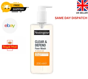 Neutrogena Clear & Defend 200ml: 2% Salicylic Acid Oil-Free Face Wash for Acne - Picture 1 of 7