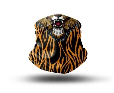 Washable Fabric Face Cover Neck Gaiter Lion Face Design Print EU Made - Image 1 of 4
