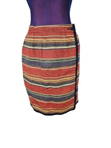 Vintage Woolrich Striped Southwestern Wrap Blanket Skirt Size Small Women's U40 - Picture 1 of 8