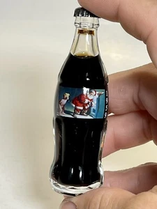 Miniature Coca Cola 3" Glass Bottle Christmas Ornament 2000 Santa 1959 Sealed - Picture 1 of 18