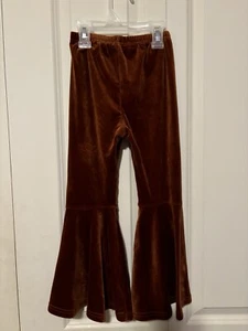 Girls Size 6 Brown Velour Bell Bottom Pants - Picture 1 of 3