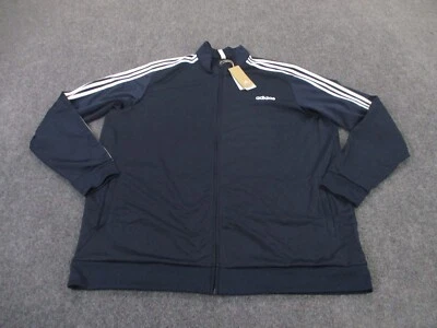 Adidas Jacket Mens 3XLT Blue Logo Athletic Active Performance Sport Track NEW - Image 1 of 4