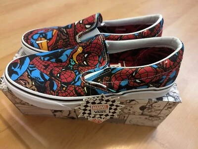 VANS X Marvel Spider-Man sin Cordones Clásicos Estampado Comic Raro Auténtico De - Imagen 1 de 4