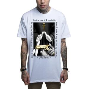 Mafioso Baptism White Mens T-Shirt Guns Girls Ammunition Tattoo Clothing - Picture 1 of 11