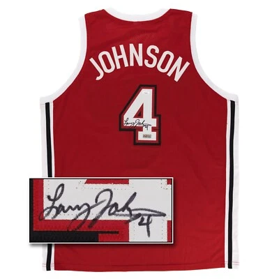 Larry Johnson Signed Jersey (JSA) UNLV Rebels Red Custom College Basketball NCAA - Image 1 of 4