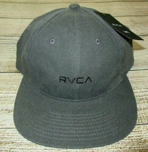 MENS RVCA STRAPBACK ADJUSTABLE CHARCOAL HAT CAP ONE SIZE - Picture 1 of 2