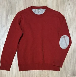 Burberry Children Red 100% Cashmere Nova Check Elbow Top Sweater 5 5y - Picture 1 of 3