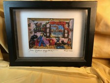 Daniel Fulco Original FRAMED BAS RELIEF CLAY SCULPTURE 2005  San Telmo Argentina