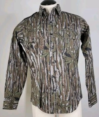 RealTree Camo Shirt Spartan Men's M Button Up With Epaulettes Hunting Shooting - Image 1 of 4