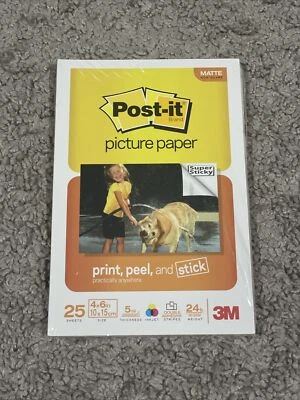 Matte Post-It Picture Paper 4" x 6" - 25 Sheets - Print, Peel, and Stick - Image 1 of 2