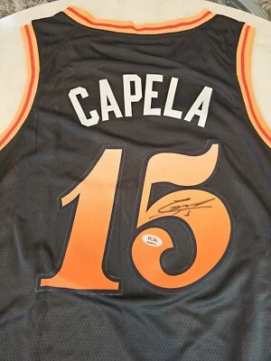 Clint Capela Autographed/Signed Jersey PSA/DNA Sticker Black Custom Jersey - Image 1 of 4