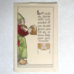 Funny Laff Undt de Vorldt Laffs Mit You Friendt cartolina d'epoca svedese C2531 - Foto 1 di 2