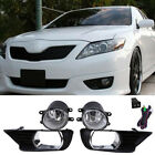 For 2007 2008 2009 Toyota Camry Upgrade Pair Clear Fog Lights & Bezels & Switch