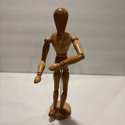 Vintage 13" Wooden Artist Articulated Jointed Mannequin With Stand Posable - Image 1 of 4