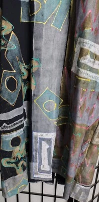 Vintage coleccionable V.C. Abrigo de mujer Torias pintado a mano manga larga talla XL Foto 1 de 4