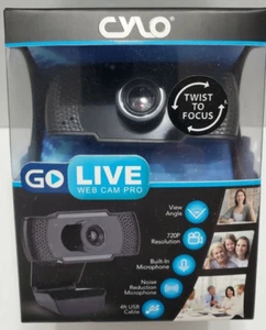 NEW 720p 30 fps CYLO Go Live webcam pro camera noise reduction mic USB - Picture 1 of 2