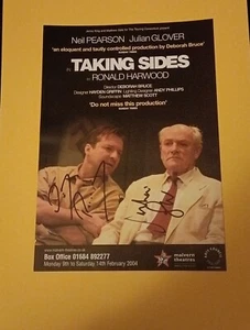 Neil Pearson & Julian Glover Original Signatures On Theatre Flyer - Picture 1 of 1