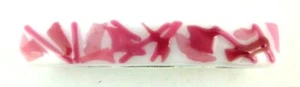 Art Glass Barrette Hair Clip White Pink Splotches 3 1/4" - Picture 1 of 4