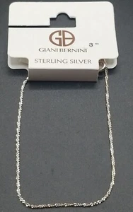 Giani Bernini CZ Ankle Bracelet  Brilliant Sterling Silver 3" - NEW - JLY81 - Picture 1 of 8