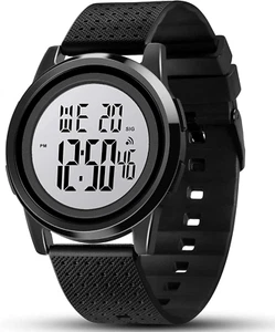 Mens Digital Watch Ultra-Thin Sports Waterproof Simple Watch Stainless Steel ... - Picture 1 of 1