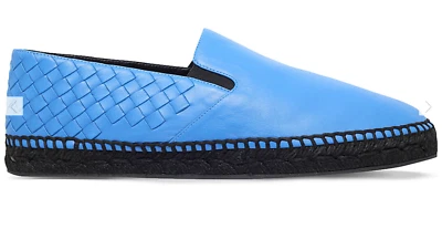 Nueva Alpargata Para Hombre Bottega Veneta Gala Cuero Napa Azul Talla 10  Foto 1 de 4