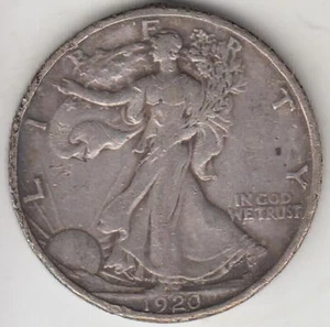 REDUCED!! # 1 BETTER DATE 1920-D WALKING LIBERTY HALF DOLLAR XF DETAILS - Picture 1 of 2