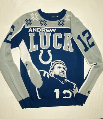 VINTAGE Andrew Luck #12 Indianapolis COLTS Official NFL APPAREL Knit Sweater - Image 1 of 4