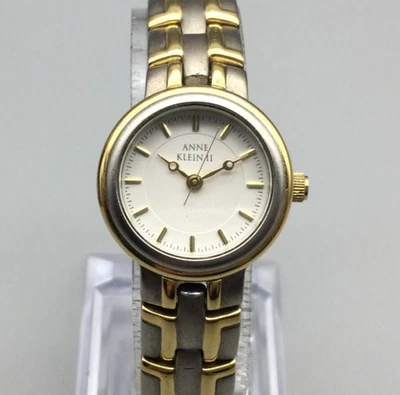 Ann Klein II Watch Women 23mm Silver Gold Two Tone 10/3048-9 New Battery 6" - Image 1 of 4