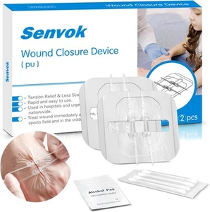 Senvok Butterfly Bandaids for Wound Closure, 2 Pcs Zip Stitch 2-Straps 2 PCS  - Picture 1 of 6