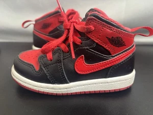 Nike Air Jordan 1 Mid Alternate Bred Red Toddler 7C Red Black DQ8425-060 - Bild 1 von 17