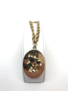 ¿Coro de colección? Pulsera Charm tono dorado Gripoix cristal moldeado pedrería árbol 7" - Imagen 1 de 7