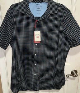 Camisa tejida Chaps Everyday Performance para hombre talla L negra azabache elástica UPF 50 NUEVA CON ETIQUETAS - Imagen 1 de 1