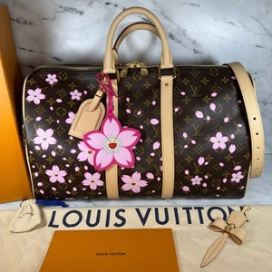Louis Vuitton Murakami Cherry Blossom Keepall Bag 45 LV X TM Monogram Carry-On - Picture 1 of 21