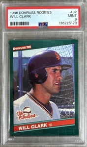 1986 DONRUSS THE ROOKIES WILL CLARK PSA 9 RC #32 GIANTS CLASSIFICATO AGOSTO 2025 - Foto 1 di 6